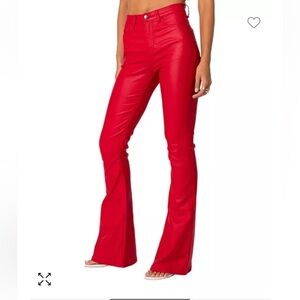 Edikted luna faux leather flare jeans
